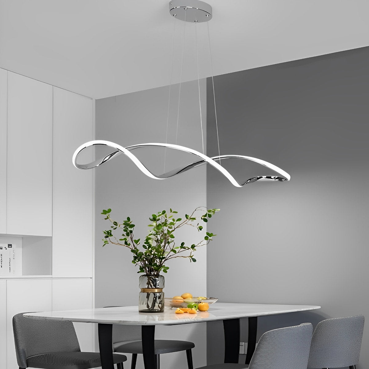 Minimalist Waves Stepless Dimming LED Electroplating Modern Chandelier - Flyachilles