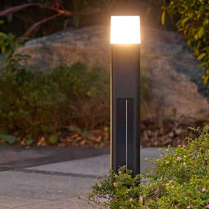 Modern 3 - Sided Solar Triangle LED Outdoor Pathway Bollard Light - Flyachilles