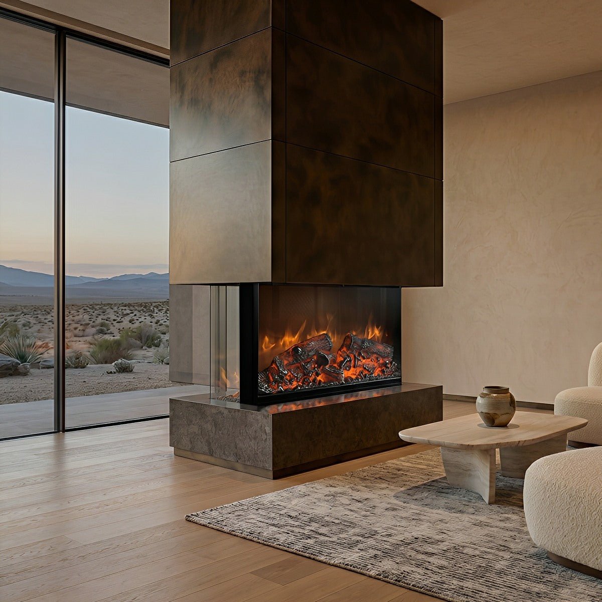 Modern 3D LED Flame Wall Fireplace Light Ambient Lighting - Flyachilles