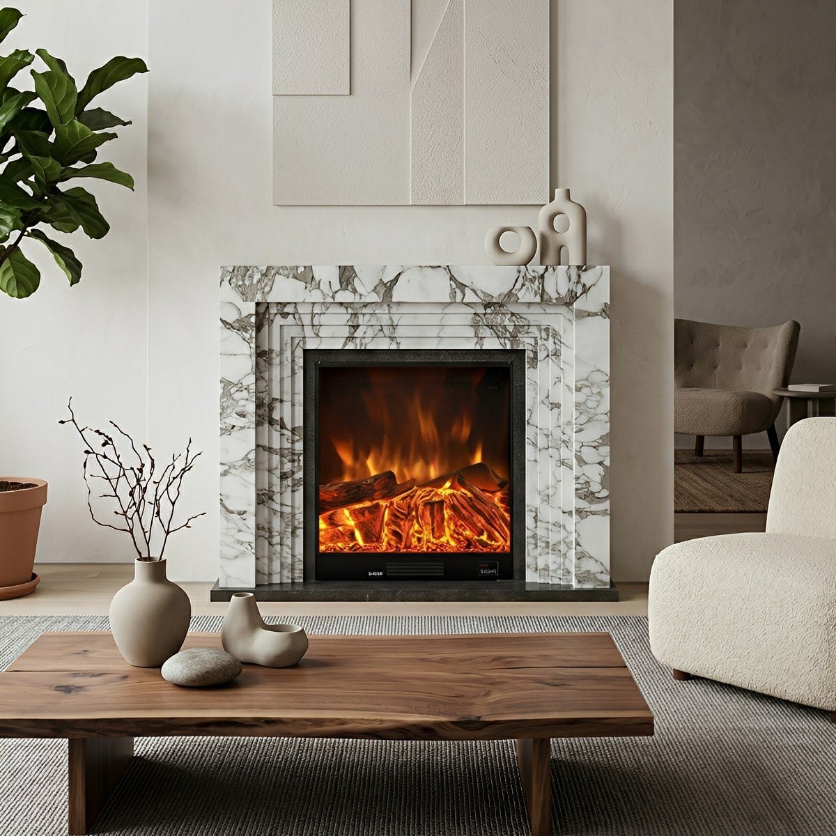 Modern 3D LED Flame Wall Fireplace Light Ambient Lighting - Flyachilles
