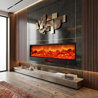 Modern 3D Simulated LED Flame Electric Fireplace Wall Heater - Flyachilles