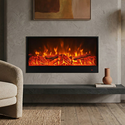 Modern 3D Simulated LED Flame Electric Fireplace Wall Heater - Flyachilles