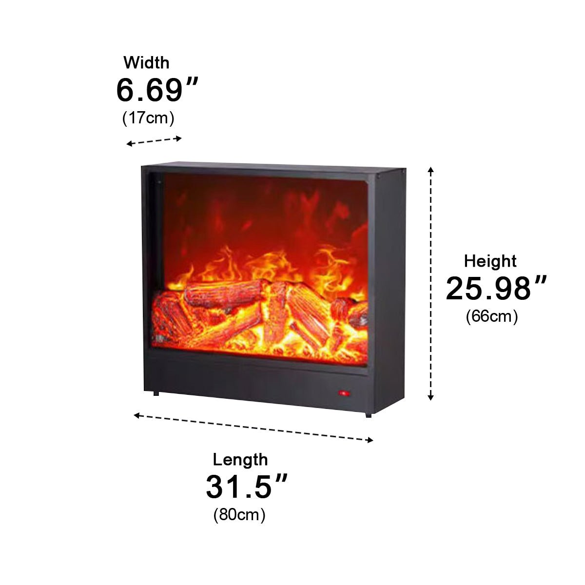 Modern 3D Simulated LED Flame Electric Fireplace Wall Heater - Flyachilles