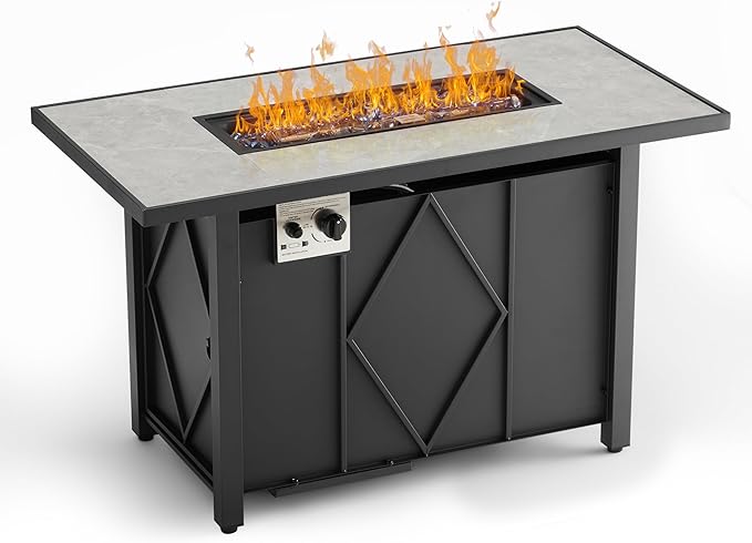 Modern 43 - Inch Fire Pit Table Outdoor Gas Fire Pit - Flyachilles
