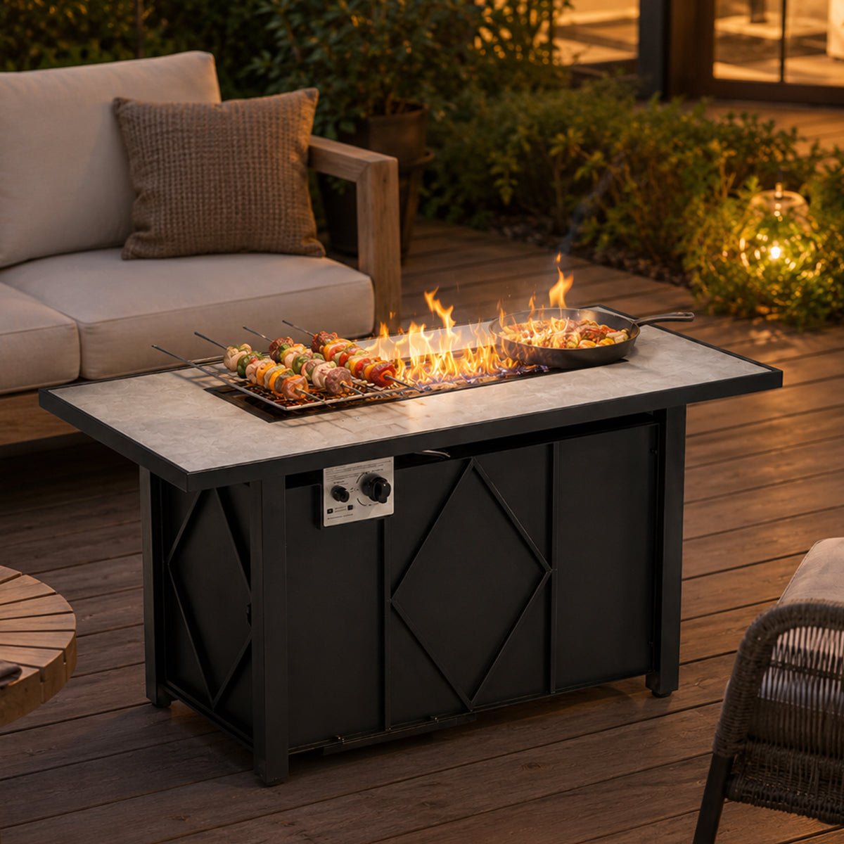 Modern 43 - Inch Fire Pit Table Outdoor Gas Fire Pit - Flyachilles