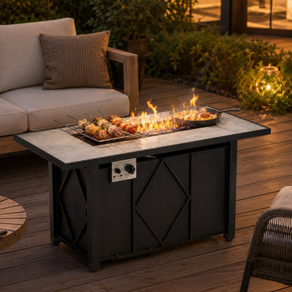 Modern 43 - Inch Fire Pit Table Outdoor Gas Fire Pit - Flyachilles