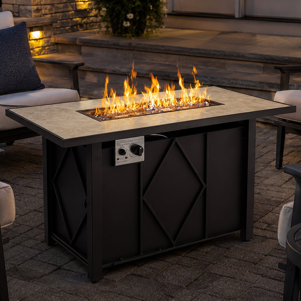 Modern 43 - Inch Fire Pit Table Outdoor Gas Fire Pit - Flyachilles