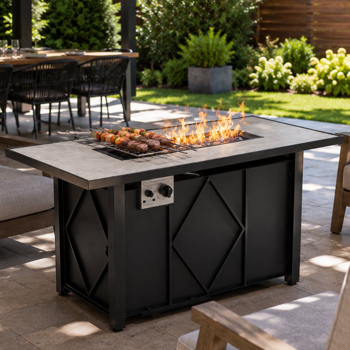Modern 43 - Inch Fire Pit Table Outdoor Gas Fire Pit - Flyachilles