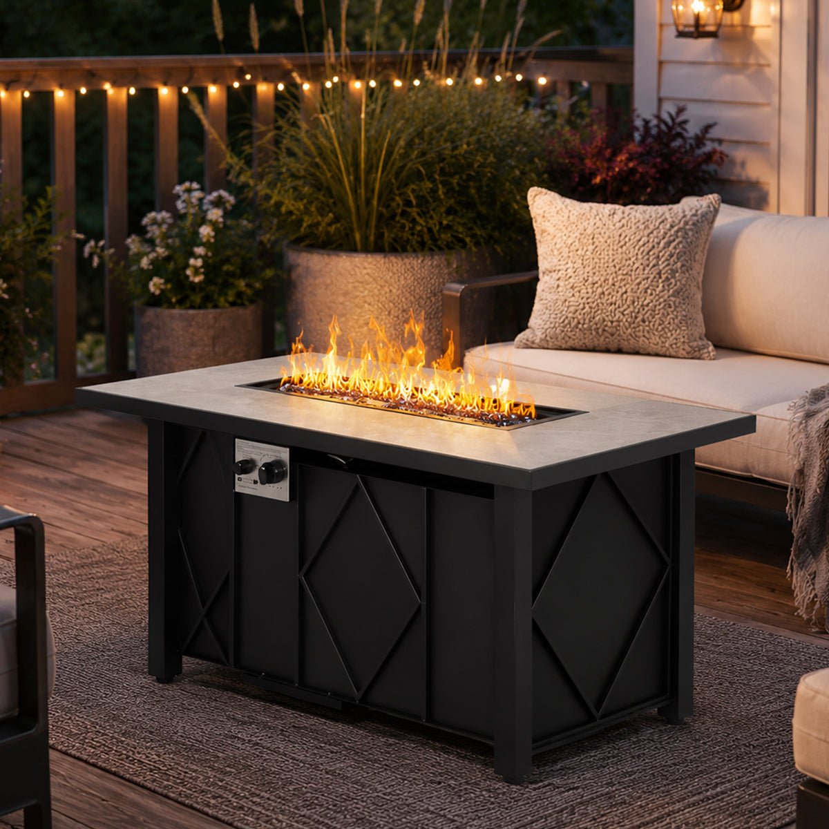 Modern 43 - Inch Fire Pit Table Outdoor Gas Fire Pit - Flyachilles