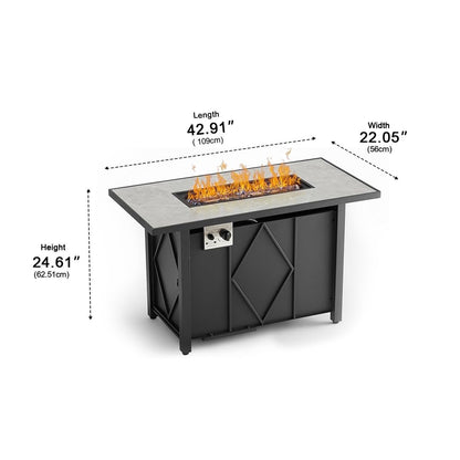 Modern 43 - Inch Fire Pit Table Outdoor Gas Fire Pit - Flyachilles