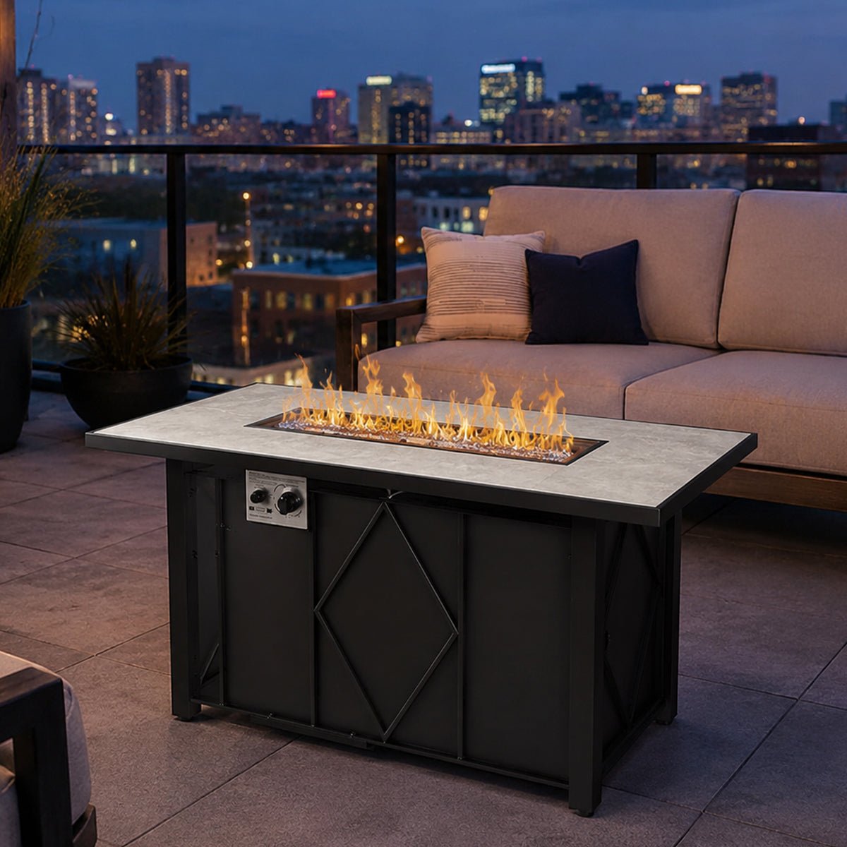 Modern 43 - Inch Fire Pit Table Outdoor Gas Fire Pit - Flyachilles
