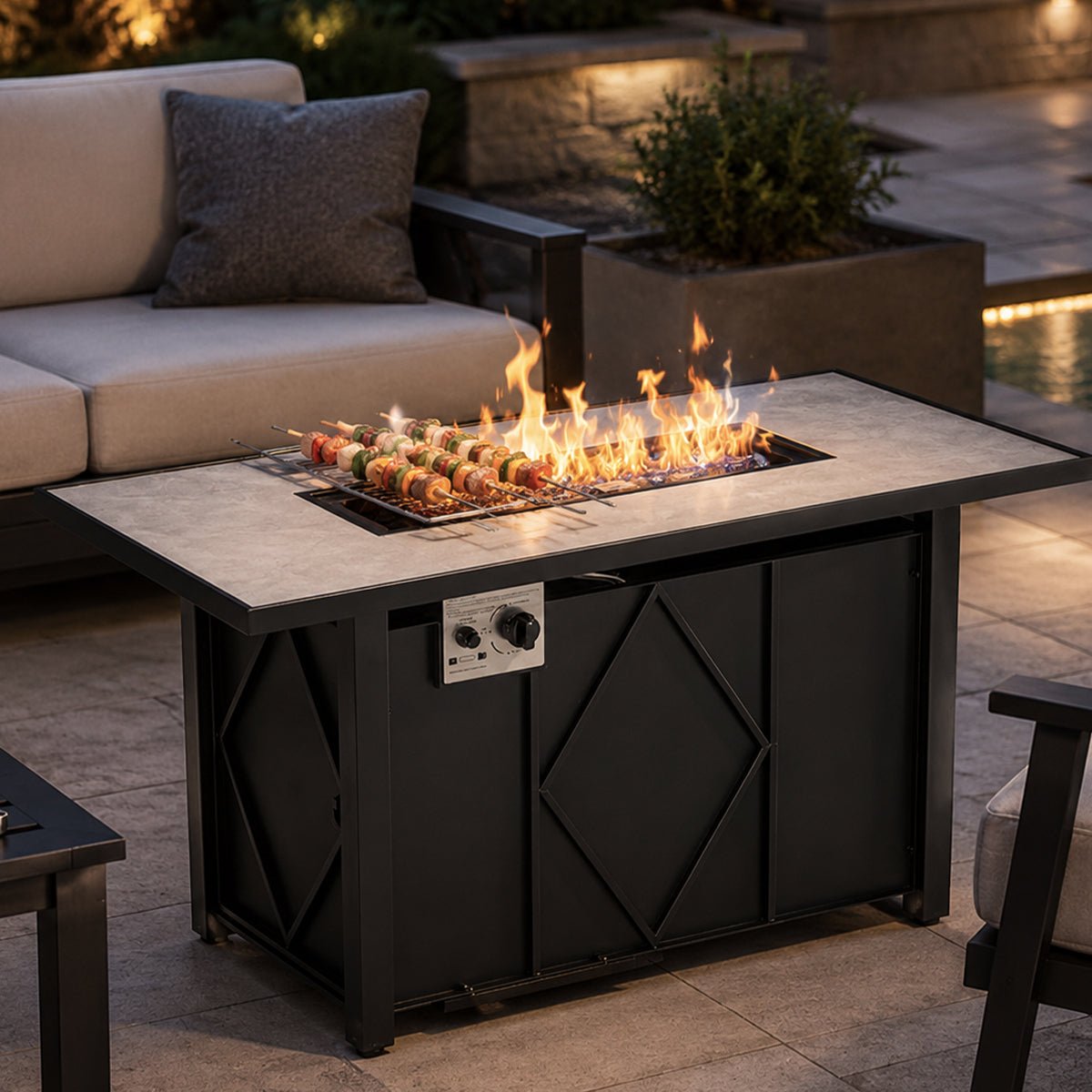 Modern 43 - Inch Fire Pit Table Outdoor Gas Fire Pit - Flyachilles