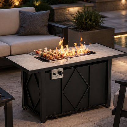 Modern 43 - Inch Fire Pit Table Outdoor Gas Fire Pit - Flyachilles