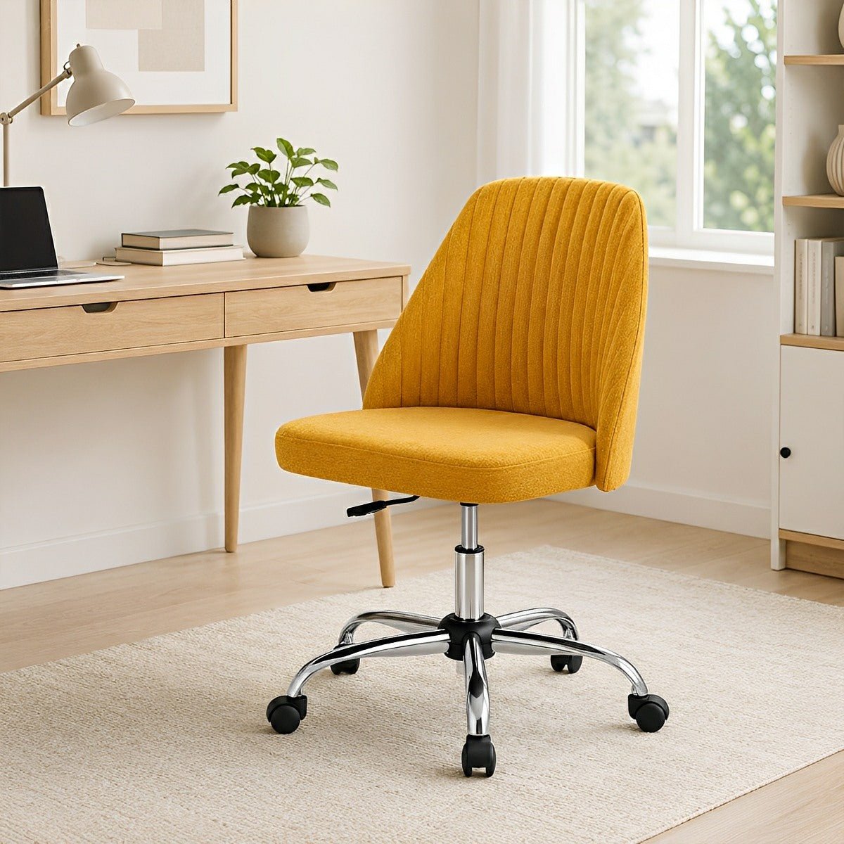 Modern Armless Office Chair with Wheels - Flyachilles