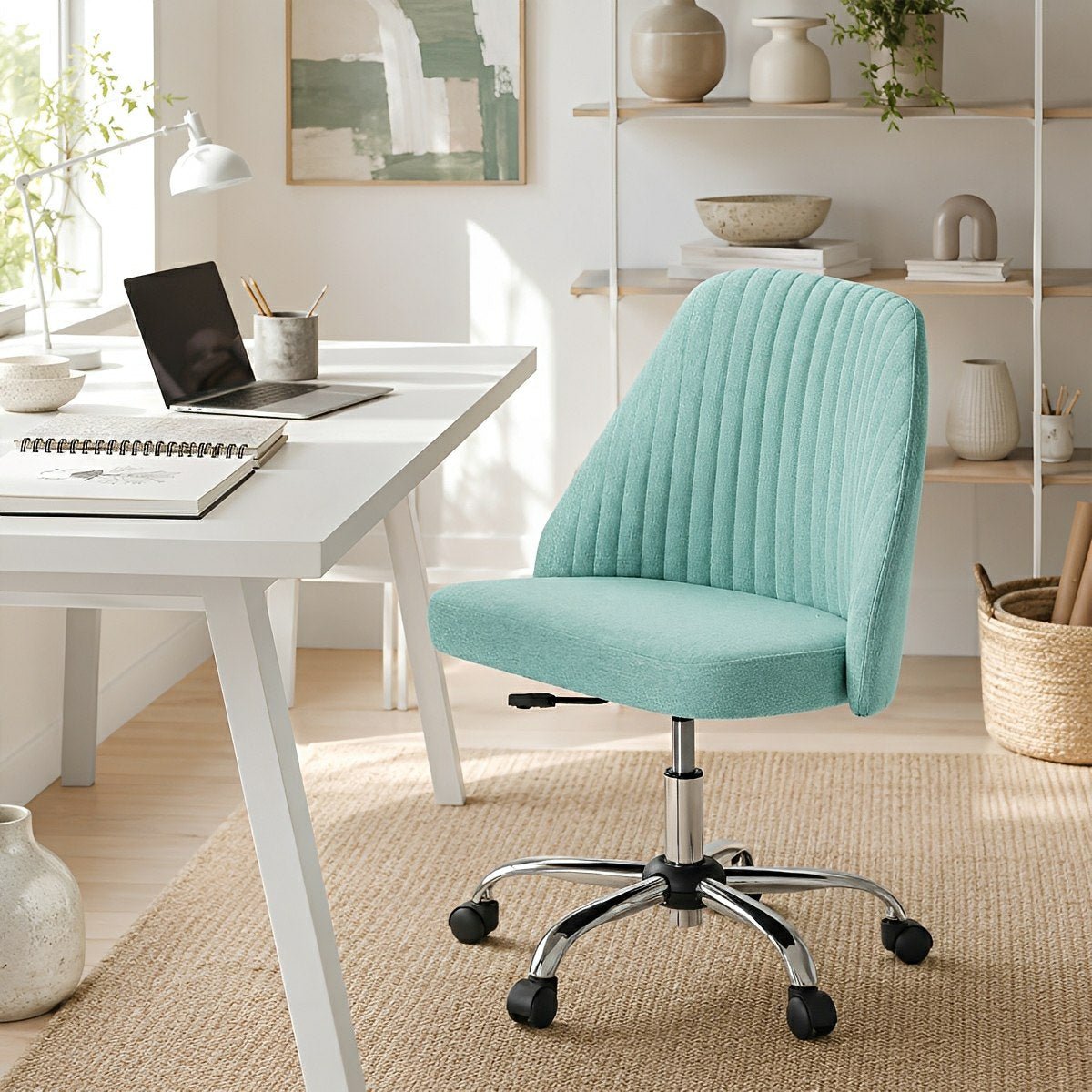 Modern Armless Office Chair with Wheels - Flyachilles