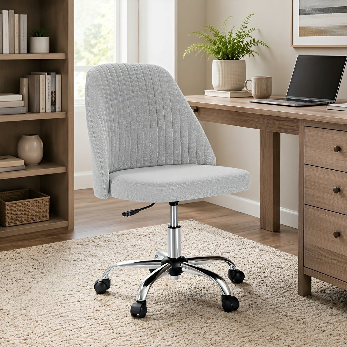 Modern Armless Office Chair with Wheels - Flyachilles