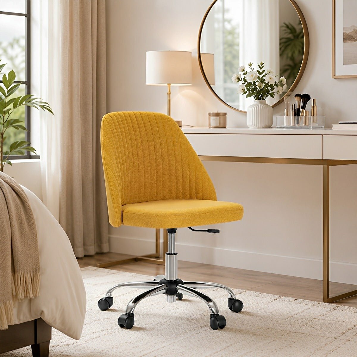 Modern Armless Office Chair with Wheels - Flyachilles