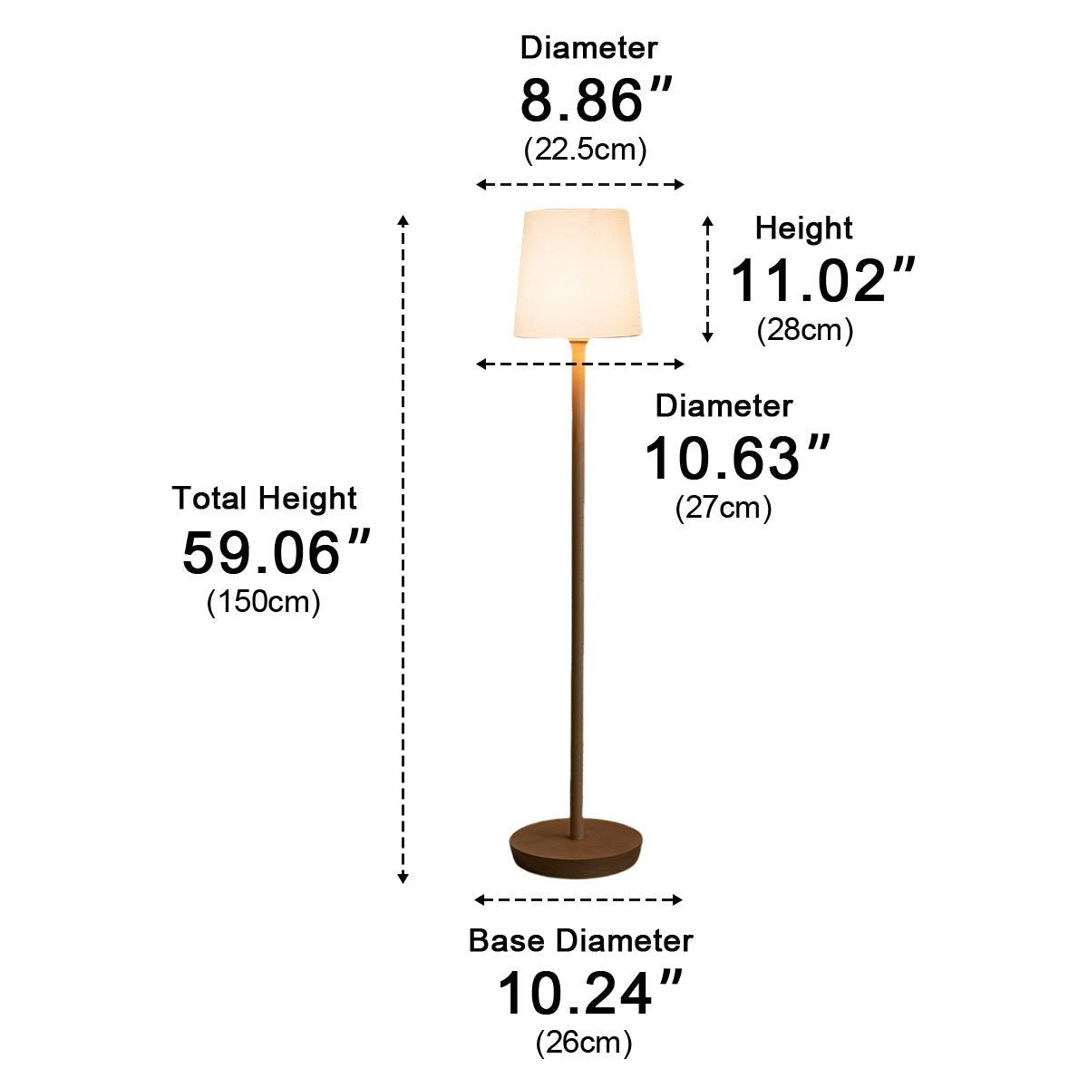 Modern Beech Wood Fabric Drum Shade LED Floor Lamp - Flyachilles
