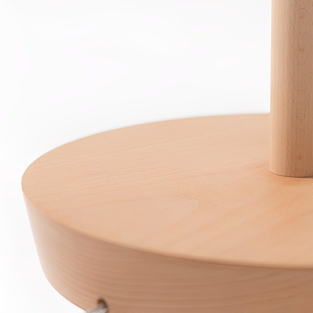Modern Beech Wood Fabric Drum Shade LED Floor Lamp - Flyachilles