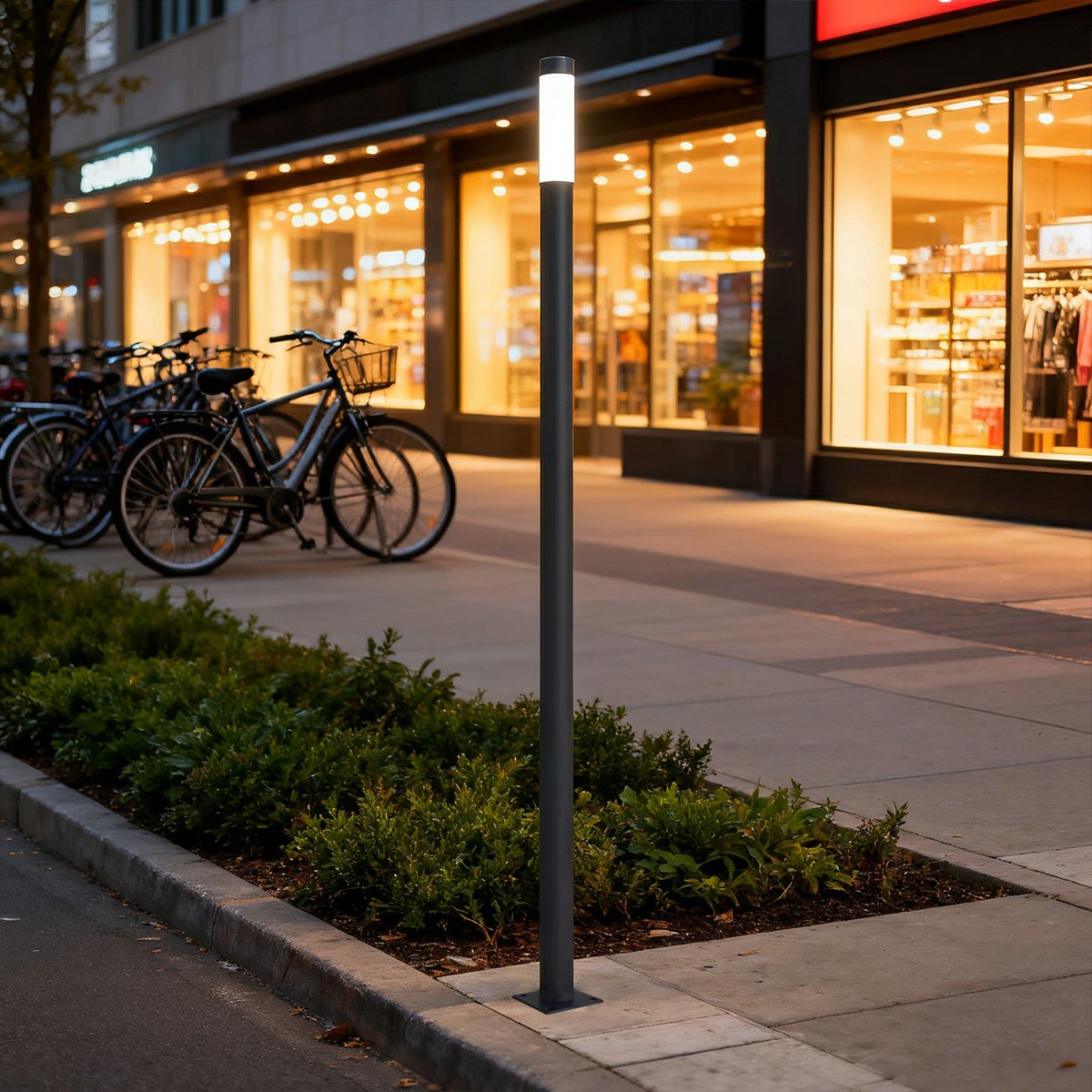 Modern Black Cylinder LED Column Outdoor Pole Street Light - Flyachilles