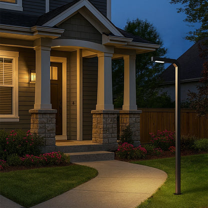 Modern Black LED Column Outdoor Pole Street Light - Flyachilles