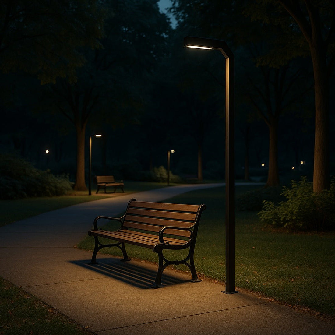 Modern Black LED Column Outdoor Pole Street Light - Flyachilles