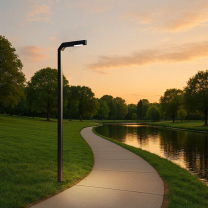 Modern Black LED Column Outdoor Pole Street Light - Flyachilles