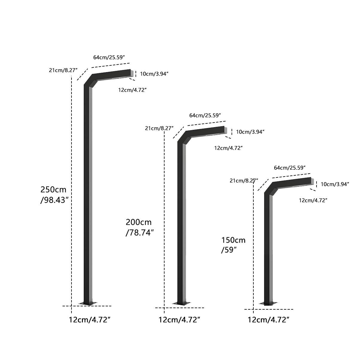 Modern Black LED Column Outdoor Post Lights - Flyachilles