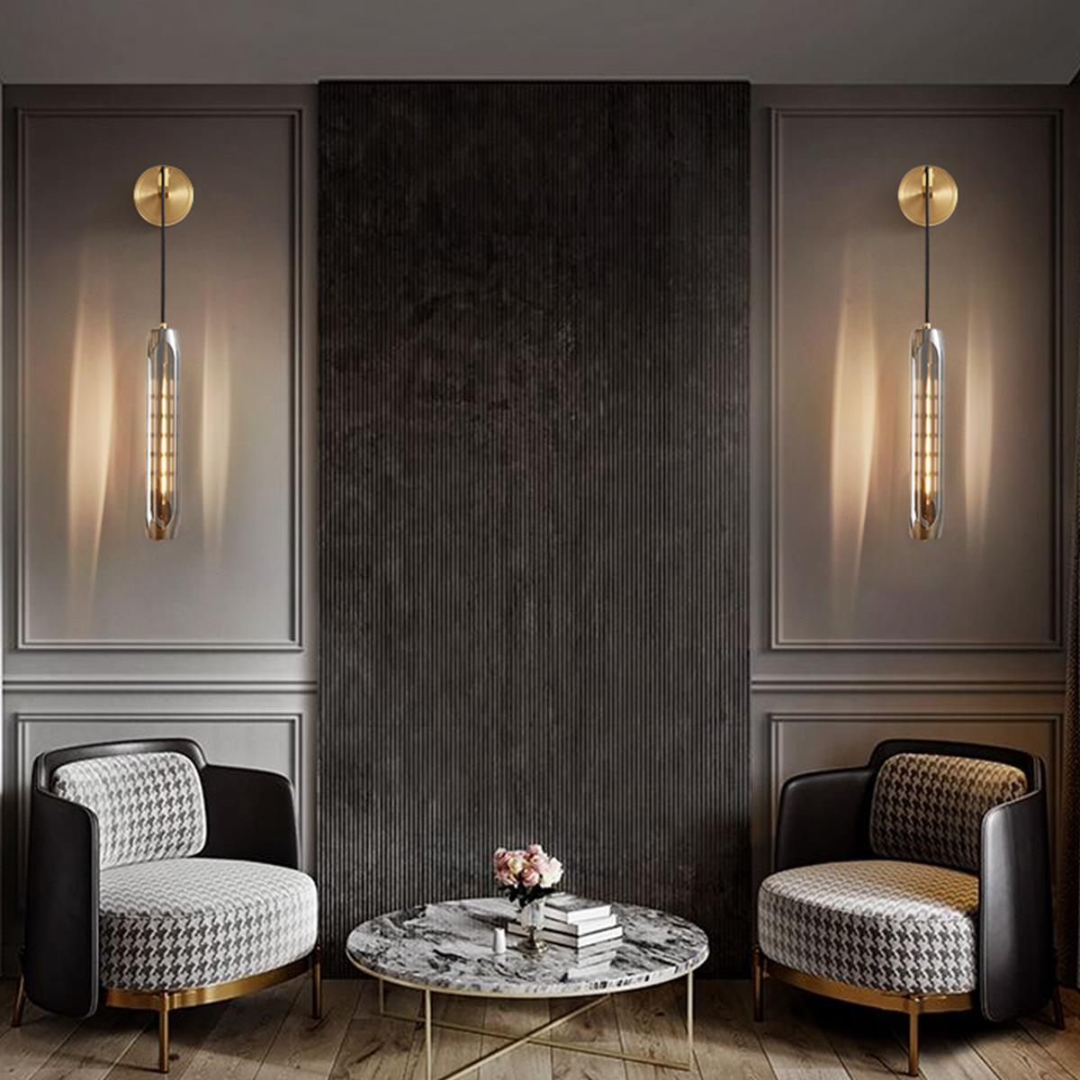 Luxury Bedroom Wall Sconce Modern Copper Camellia Luxury Crystal