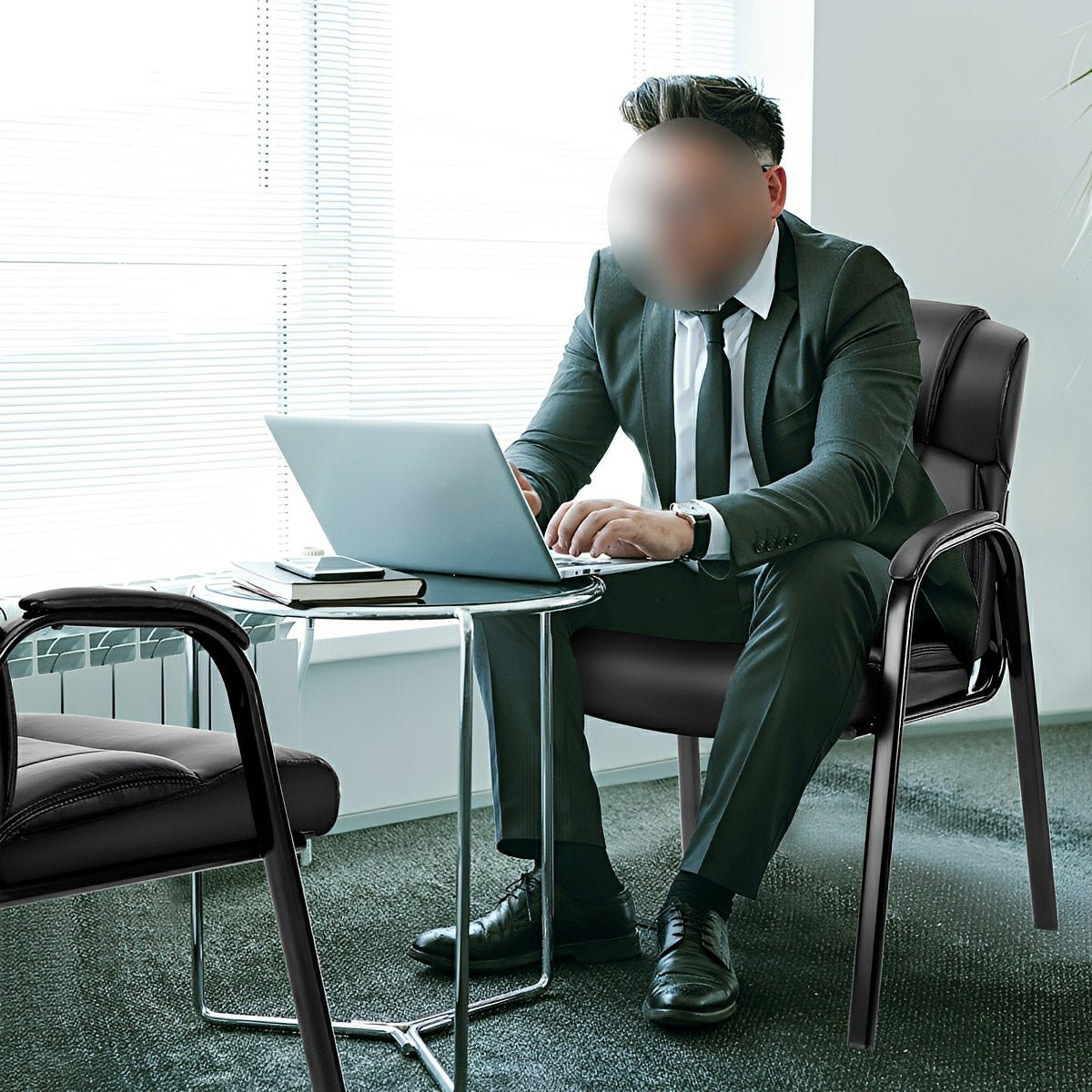 Modern Conference Office Chair with Padded Arms - Flyachilles
