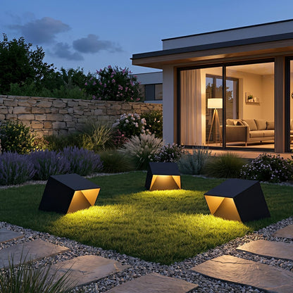 Modern Cube Garden LED Outdoor Post Light - Flyachilles