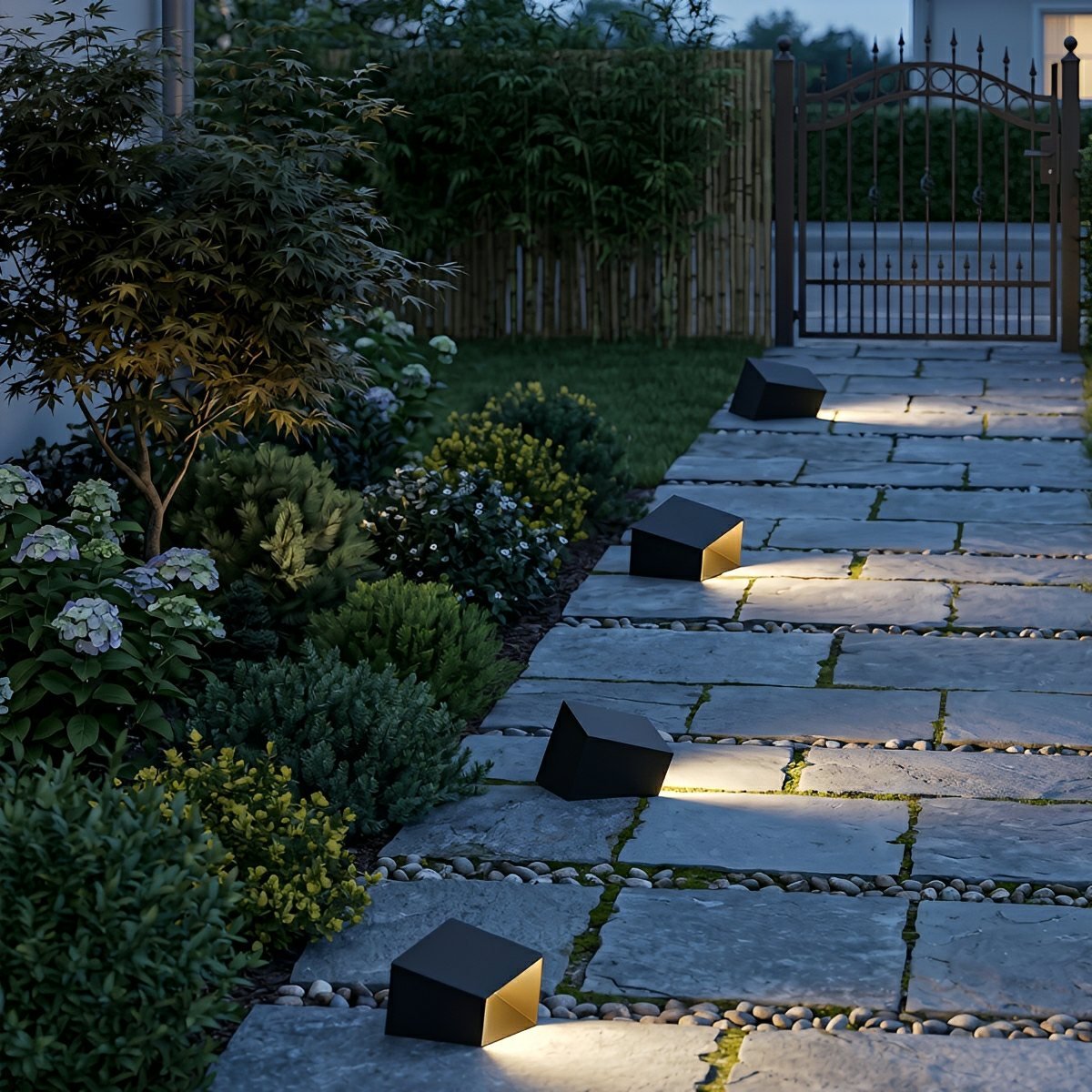 Modern Cube Garden LED Outdoor Post Light - Flyachilles