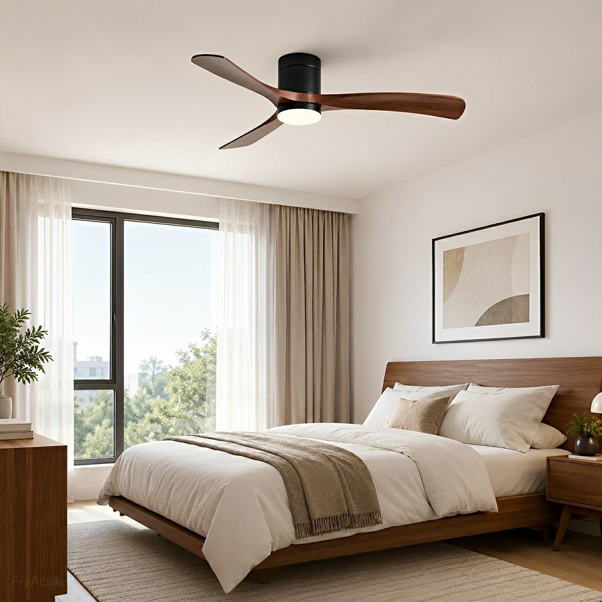 Modern Dimmable Ceiling Fan with Light - Flyachilles