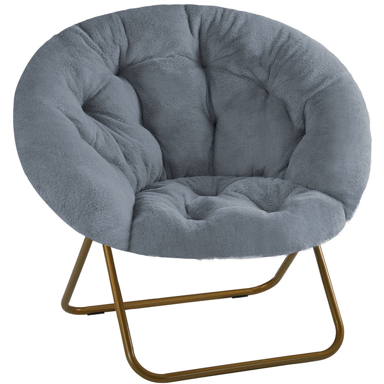 Modern Faux Fur Disc Chair – Bedroom, Living Room - Flyachilles