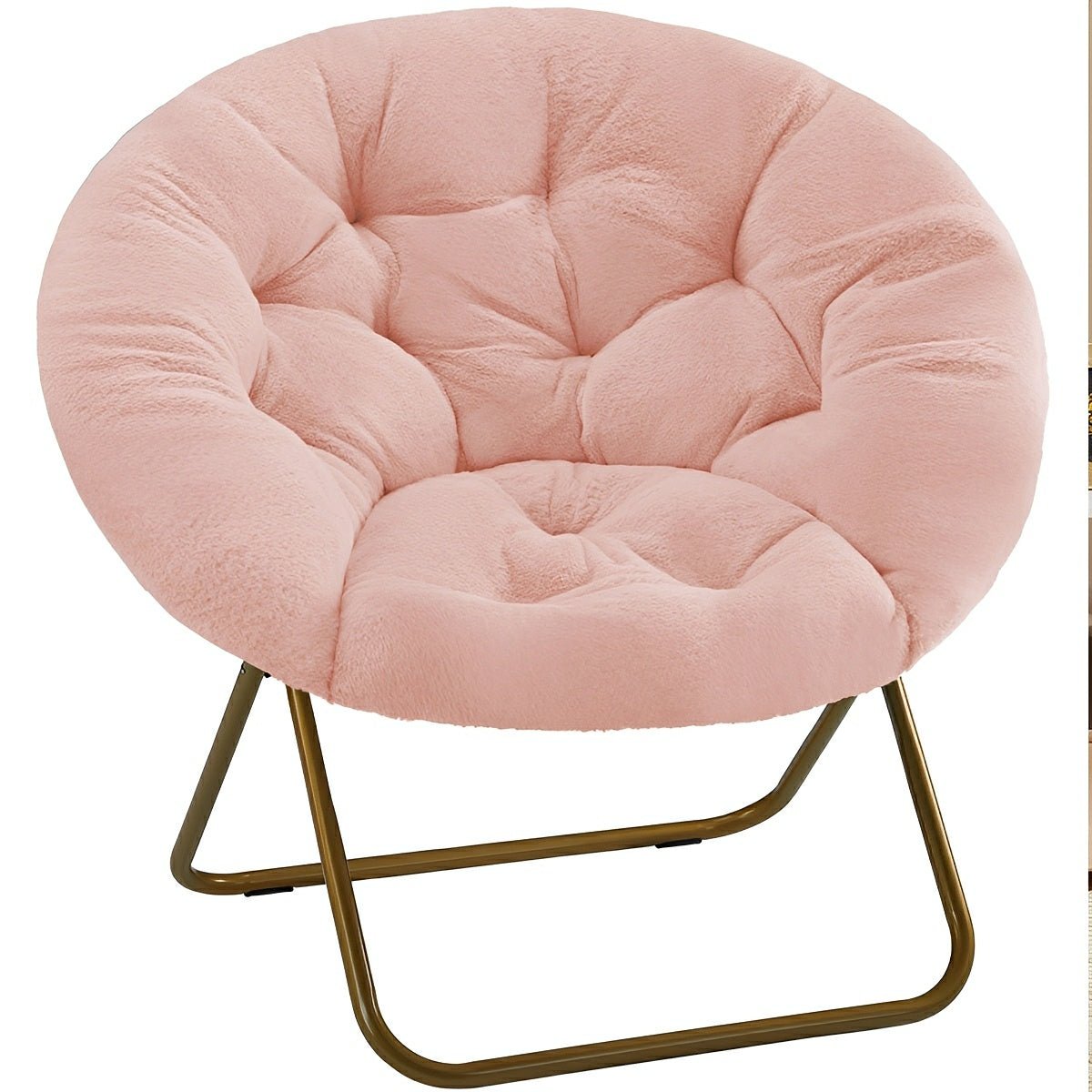 Modern Faux Fur Disc Chair – Bedroom, Living Room - Flyachilles