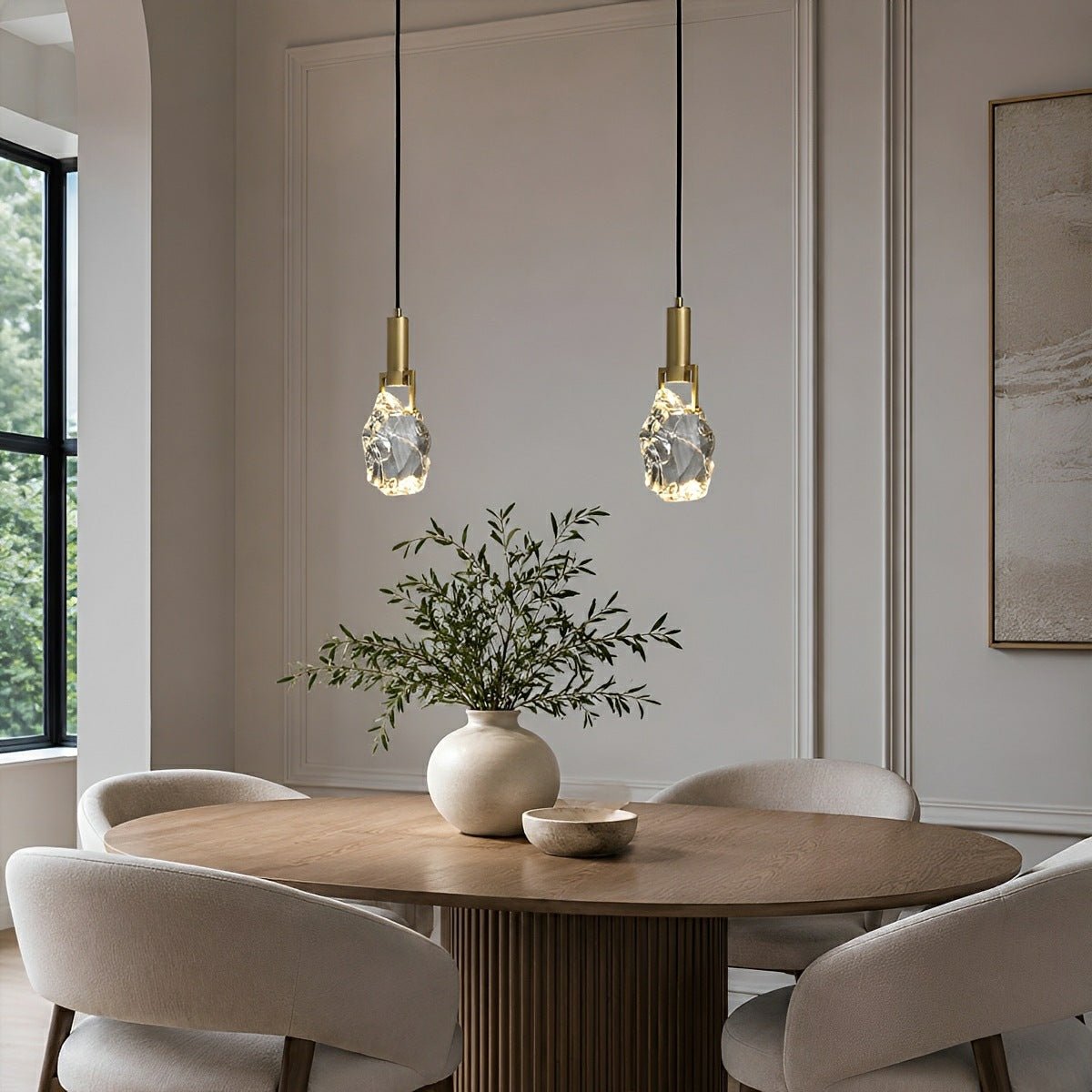 Modern Geometric Crystal Pendant Light - Flyachilles