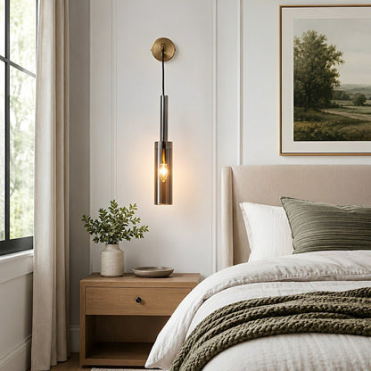 Modern Gray Cylindrical Crystal Wall Sconce - Flyachilles