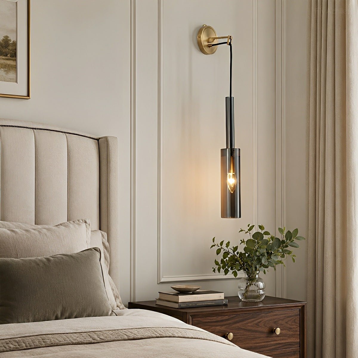 Modern Gray Cylindrical Crystal Wall Sconce - Flyachilles