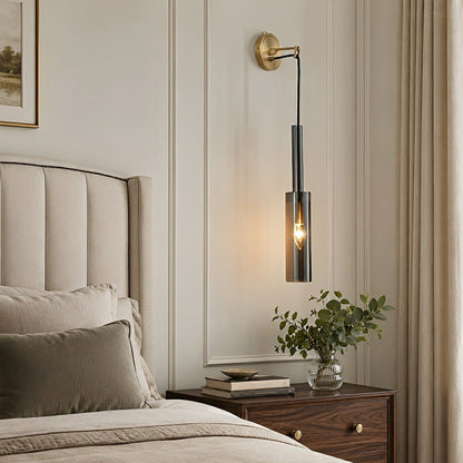 Modern Gray Cylindrical Crystal Wall Sconce - Flyachilles