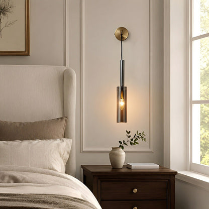 Modern Gray Cylindrical Crystal Wall Sconce - Flyachilles
