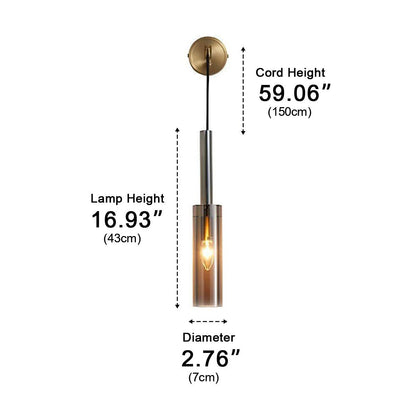 Modern Gray Cylindrical Crystal Wall Sconce - Flyachilles