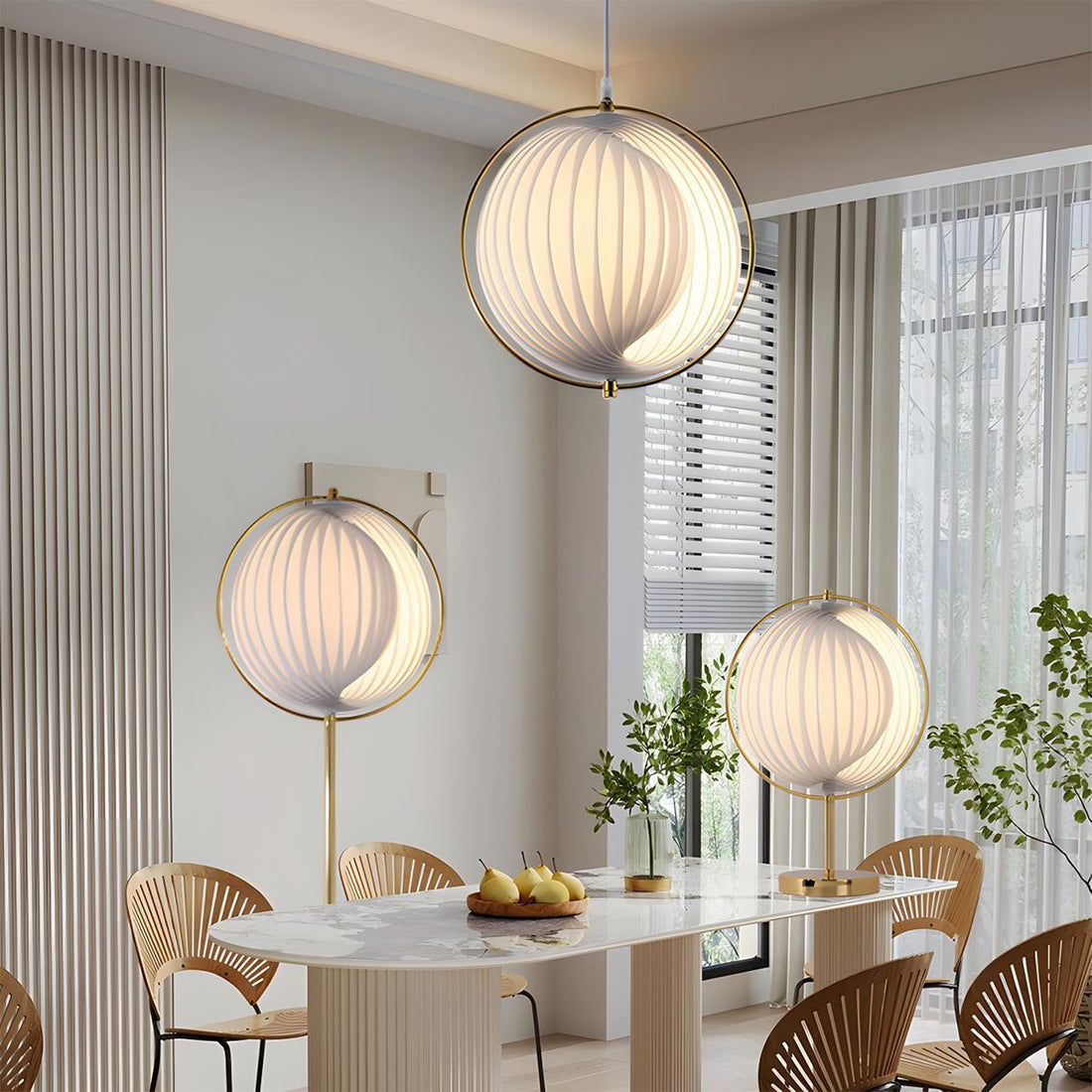 Modern Ins Pleated Blinds Globe LED Pendant Lights - Flyachilles