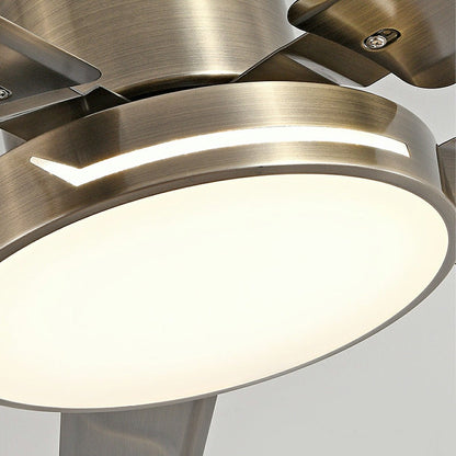 Modern Iron Five - leaf 6 - speed Inverter Fan Dimming Ceiling Fan Light - Flyachilles
