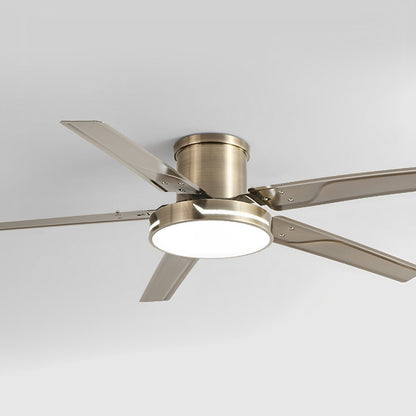 Modern Iron Five - leaf 6 - speed Inverter Fan Dimming Ceiling Fan Light - Flyachilles