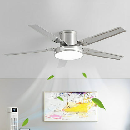 Modern Iron Five - leaf 6 - speed Inverter Fan Dimming Ceiling Fan Light - Flyachilles