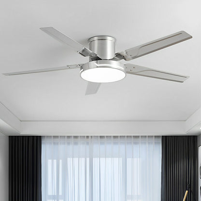 Modern Iron Five - leaf 6 - speed Inverter Fan Dimming Ceiling Fan Light - Flyachilles