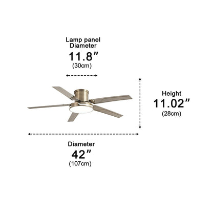 Modern Iron Five - leaf 6 - speed Inverter Fan Dimming Ceiling Fan Light - Flyachilles