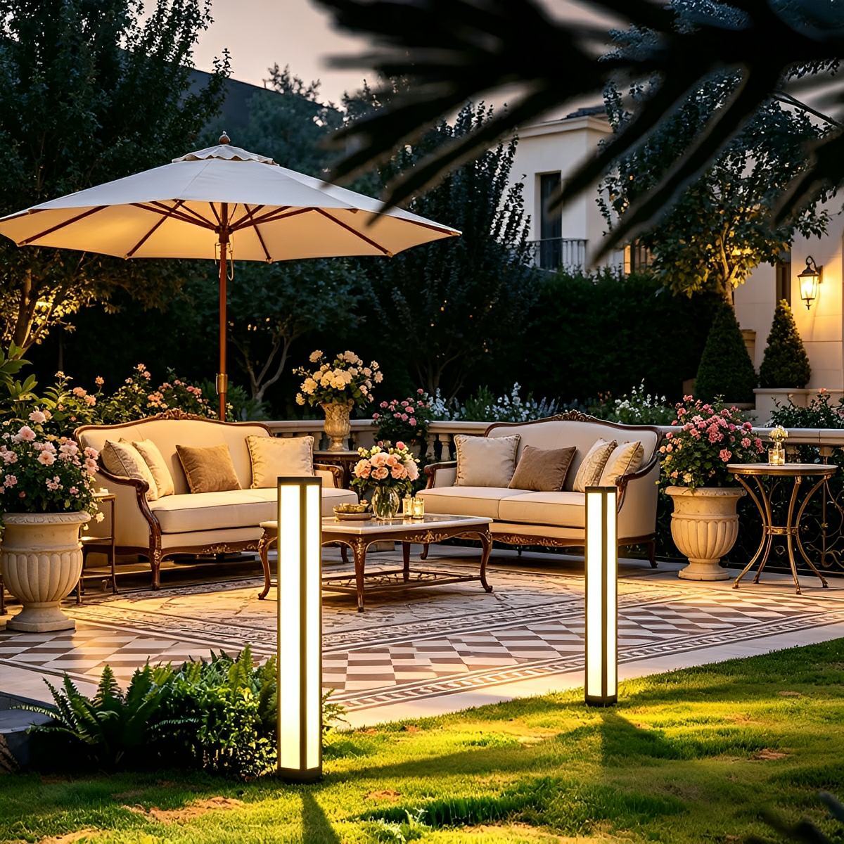 Modern LED Bollard Light – Waterproof Black Outdoor Pathway Light - Flyachilles