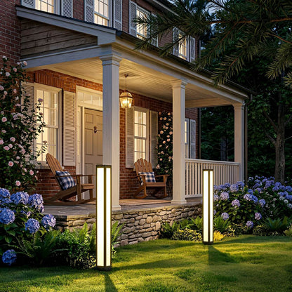 Modern LED Bollard Light – Waterproof Black Outdoor Pathway Light - Flyachilles