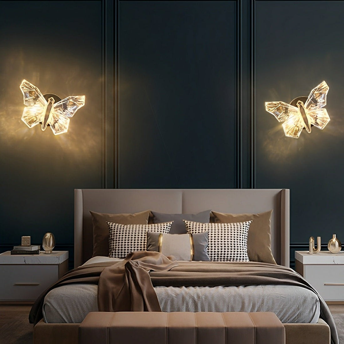 Modern Luxury Crystal Butterfly LED Indoor Wall Sconces - Flyachilles